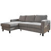 ECKSOFA in Struktur Grau  - Schwarz/Grau, Holz/Textil (148/228cm) - MID.YOU