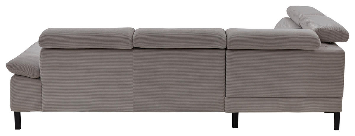ECKSOFA in Cord Grau  - Schwarz/Grau, Design, Holzwerkstoff/Textil (217/272cm) - Pure Home Comfort