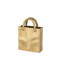 VÁZA, kov, 26 cm - zlatá, Design, kov (18,5/26/7cm) - Ambia Home