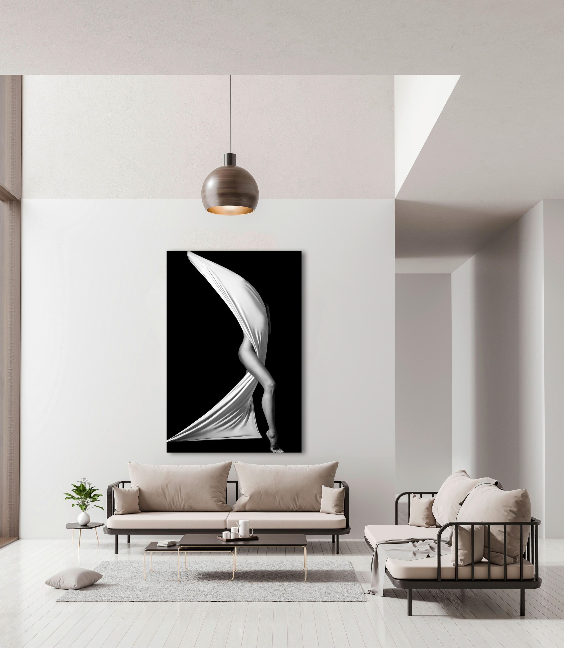 BILD 100/150 cm  - Weiss/Schwarz, Design, Kunststoff (100/150cm)