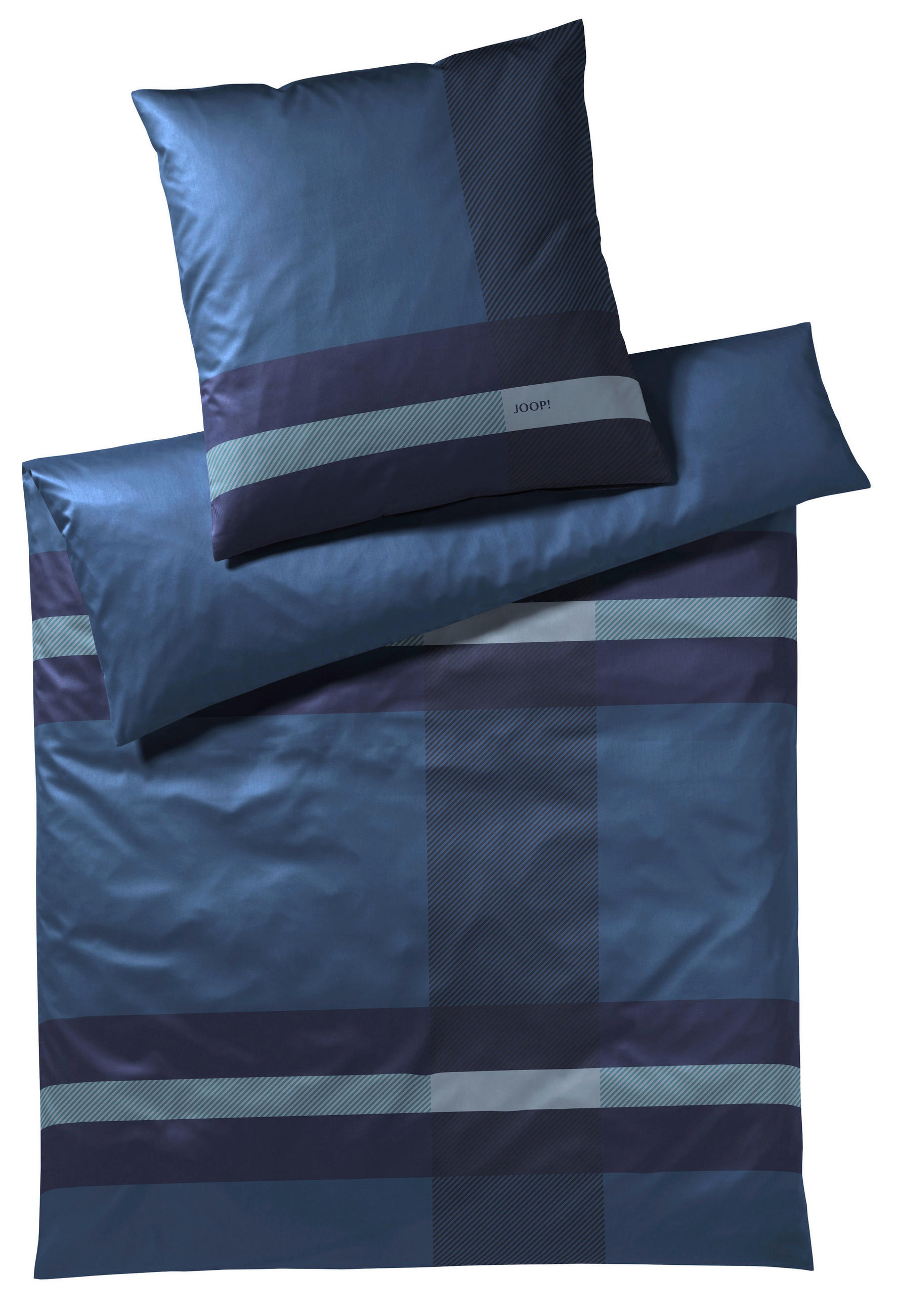 BETTWÄSCHE Modern Makosatin 155/200 cm  - Blau/Petrol, Design, Naturmaterialien/Textil (155/200cm) - Joop!