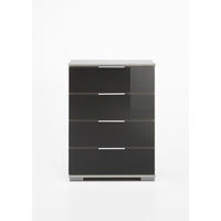 NOĆNI ORMARIĆ siva, bijela   - bijela/siva, Moderno, staklo/drvni materijal (52/74/38cm) - Carryhome