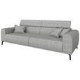 BIGSOFA Webstoff Grau  - Schwarz/Grau, KONVENTIONELL, Textil/Metall (280/80/110cm) - Carryhome