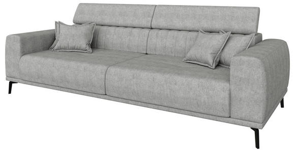 BIGSOFA Webstoff Grau  - Schwarz/Grau, KONVENTIONELL, Textil/Metall (280/80/110cm) - Carryhome