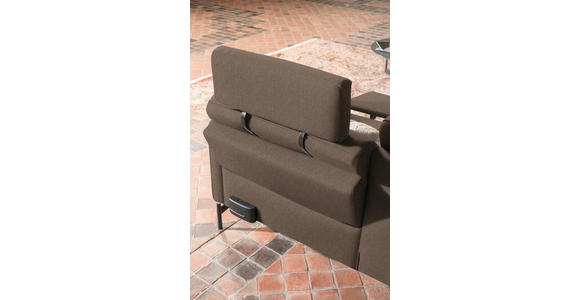 ECKSOFA in Flachgewebe Braun  - Anthrazit/Braun, Design, Textil/Metall (230/254cm) - Ambiente