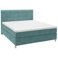 BOXSPRINGBETT 180/200 cm  in Petrol  - Chromfarben/Petrol, Konventionell, Kunststoff/Textil (180/200cm) - Voleo