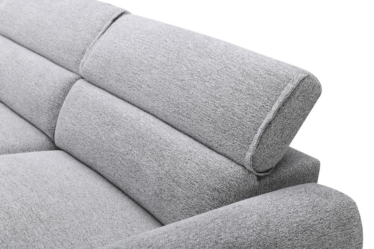 ECKSOFA Hellgrau Mikrofaser  - Hellgrau/Schwarz, Design, Textil/Metall (172/256cm) - Carryhome