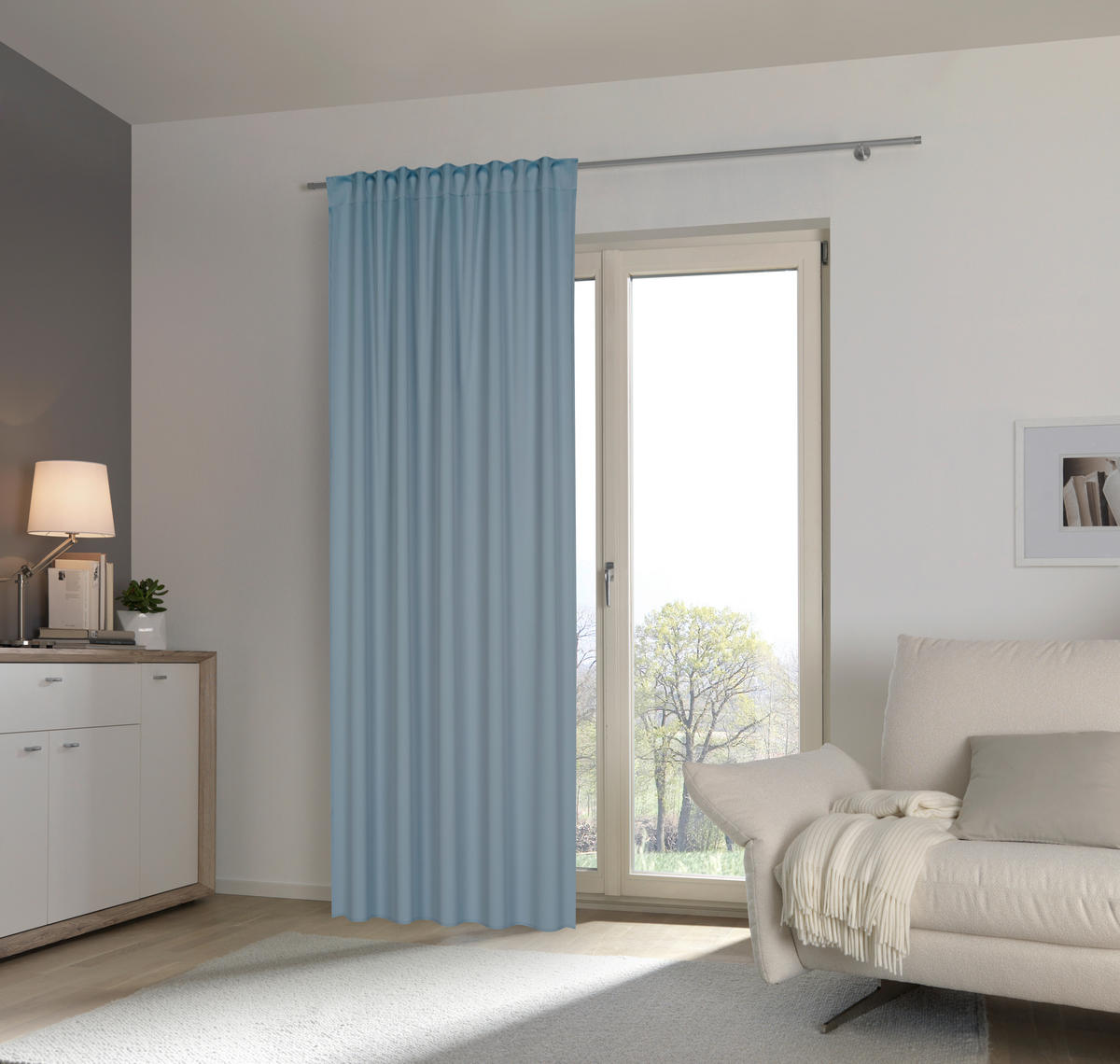 GOTOVA ZAVJESA plava 135/245 cm   - plava, Basics, tekstil (135/245cm) - Esposa