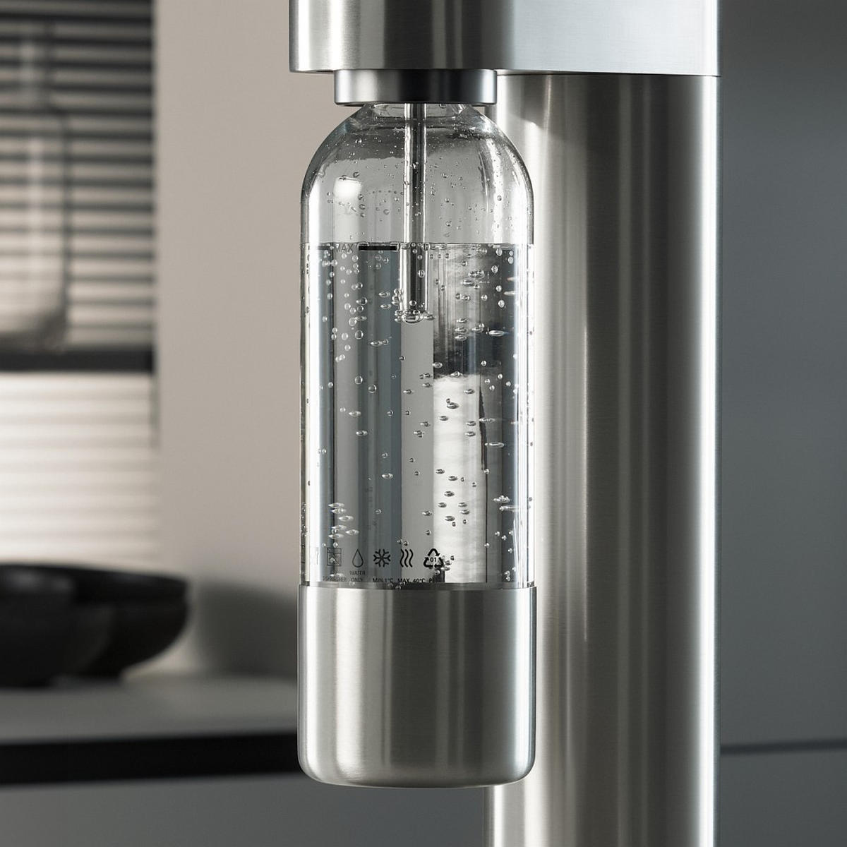 WASSERSPRUDLER-FLASCHE  - Transparent, Basics, Kunststoff (8,6/8,6/29,3cm) - WMF