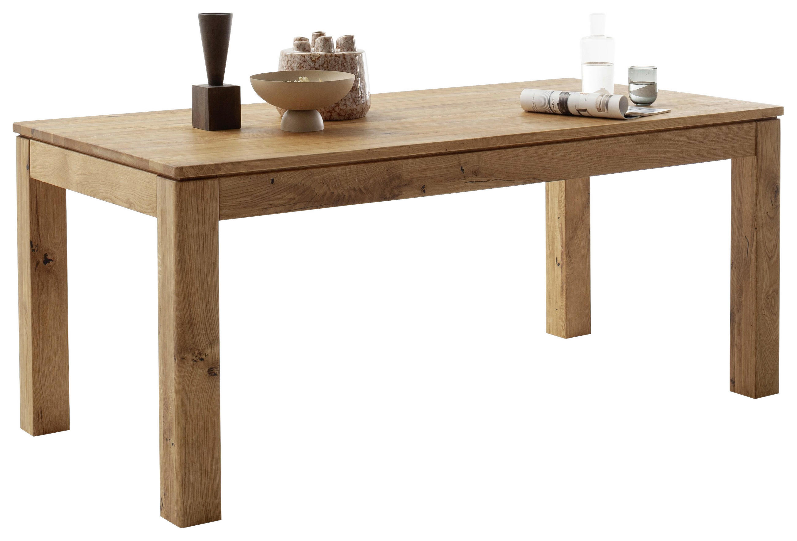 ESSTISCH in Holz 180/90/77 cm  - Wildeiche, Natur, Holz (180/90/77cm) - Linea Natura