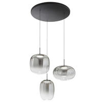LED-HÄNGELEUCHTE Brio 50/200 cm  - Hellgrau, Design, Glas/Metall (50/200cm)