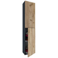 HOCHSCHRANK 32,6/150/21,7 cm  - Eichefarben/Anthrazit, MODERN, Holzwerkstoff (32,6/150/21,7cm) - MID.YOU