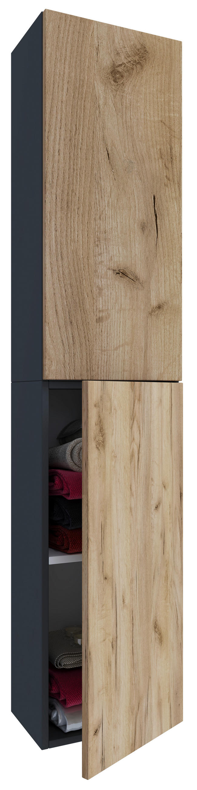 HÖGSKÅP antracit, ekfärgad, honung 150/32,6/21,7 cm