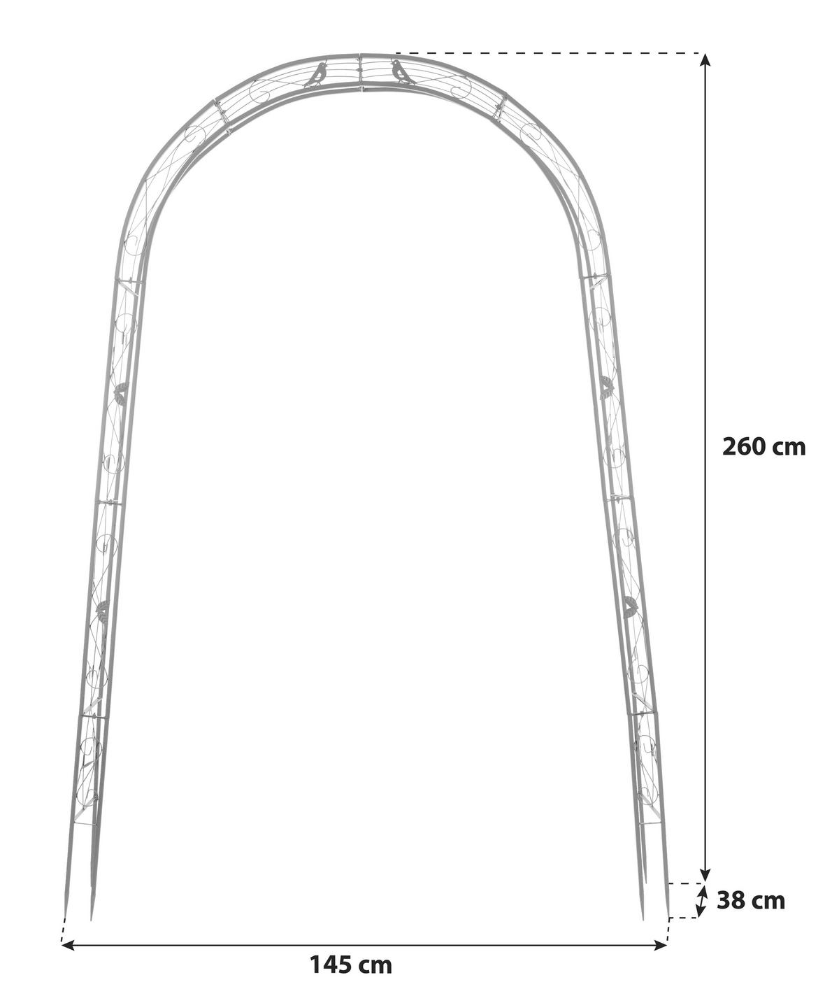 ROSENBOGEN - Anthrazit, MODERN, Metall (145/260/38cm) - Gardenson