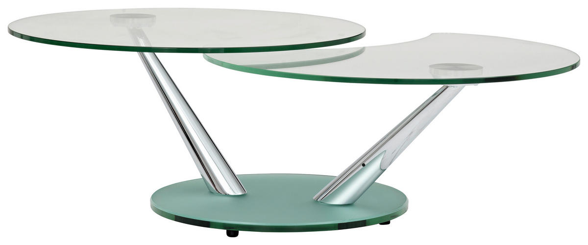 COUCHTISCH in Metall, Glas 80-128/80/40 cm  - Chromfarben, Design, Glas/Metall (80-128/80/40cm)