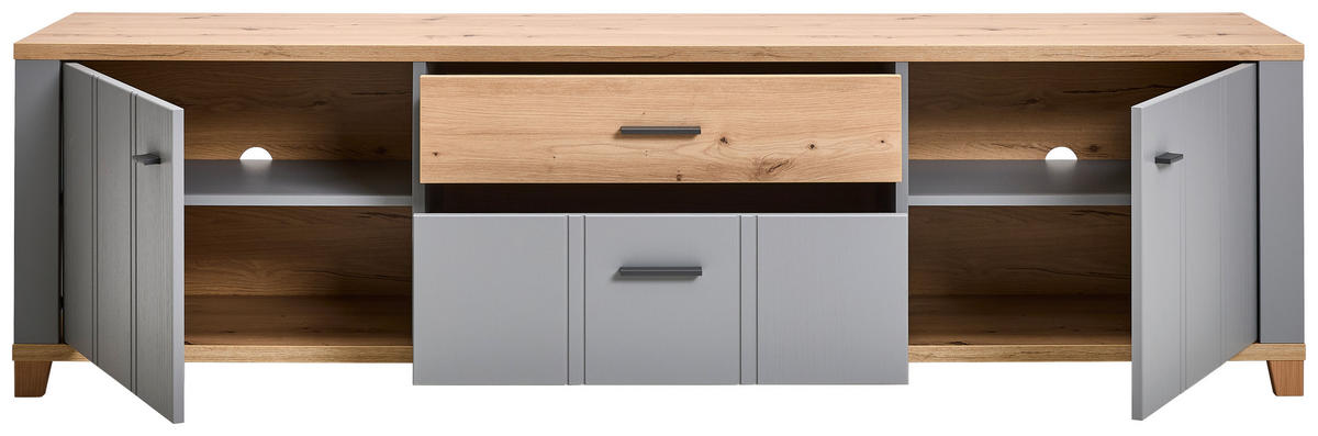 TV-SZEKRÉNY 217/59/48 cm  - grafitszürke/Artisan tölgy, Konventionell, műanyag/faalapú anyag (217/59/48cm) - Hom`in