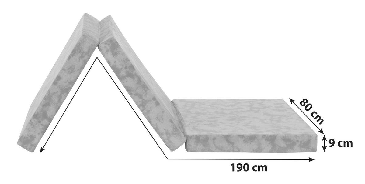 Faltmatratze Billy 80x190 cm 80/190 cm, Höhe ca.: 9 cm, H2 = mittel,  - Blau, Textil (80/190cm) - Primatex