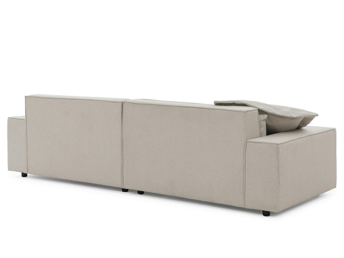 ECKSOFA Webstoff Beige  - Beige/Schwarz, Design, Kunststoff/Textil (251/142cm) - P & B