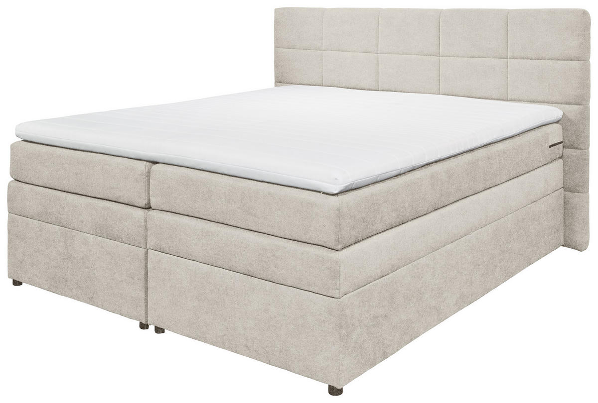 BOXSPRING-ÁGY 180/200 cm  homok  - homok, Konventionell, műanyag/textil (180/200cm) - MID.YOU