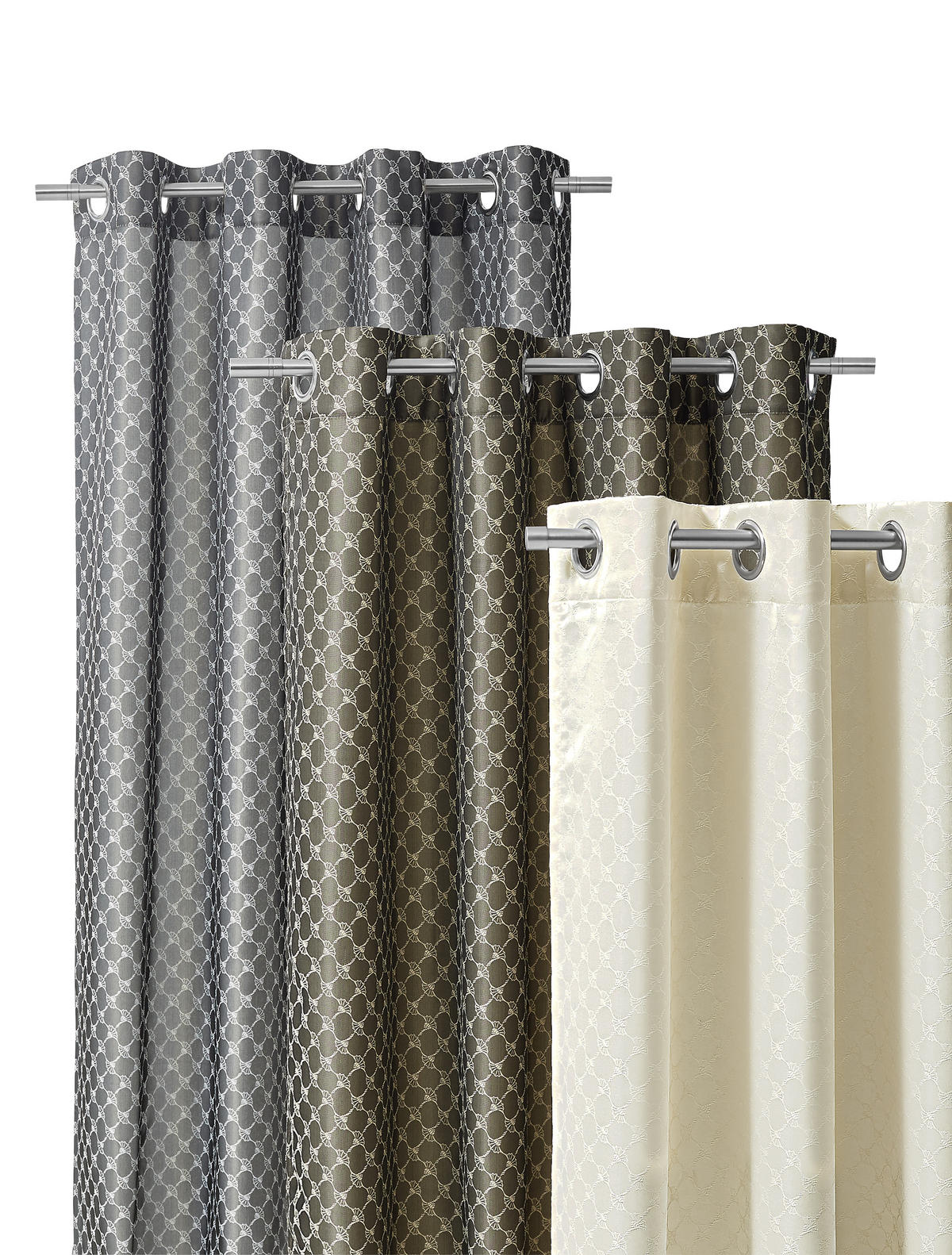 ÖSENSCHAL J-Allovers blickdicht 140/250 cm   - Silberfarben, Design, Textil (140/250cm) - Joop!