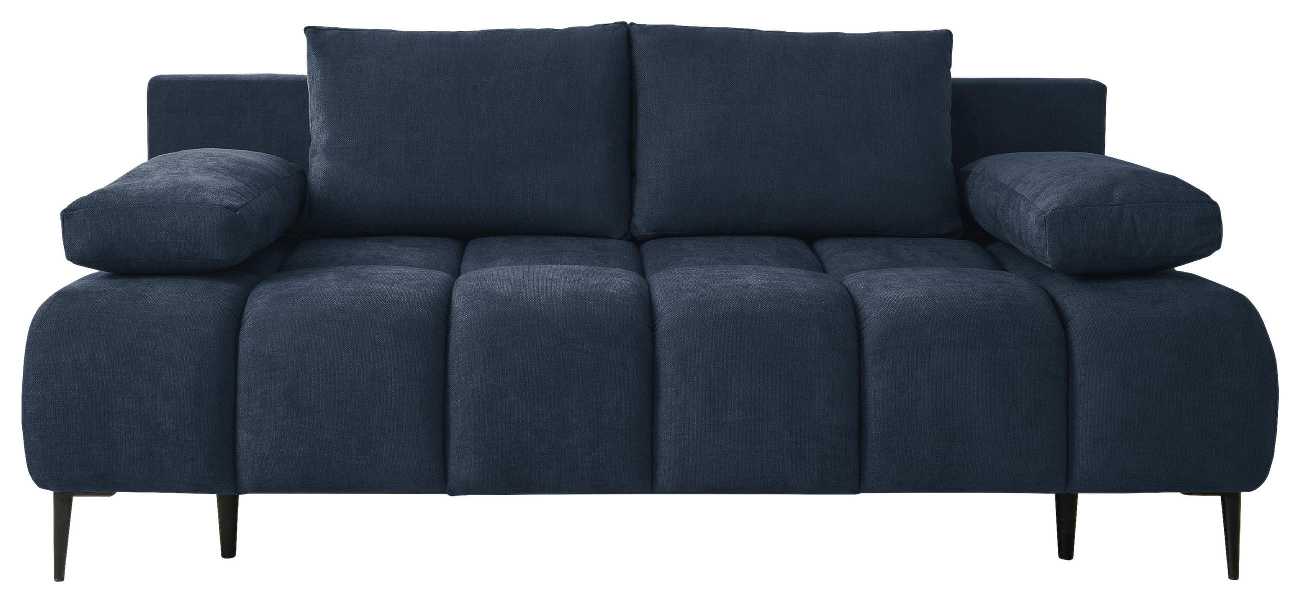 SCHLAFSOFA in Jacquard Dunkelblau  - Schwarz/Dunkelblau, MODERN, Textil/Metall (204/90/95cm) - Hom`in