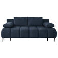 SCHLAFSOFA in Jacquard Dunkelblau  - Schwarz/Dunkelblau, MODERN, Textil/Metall (204/90/95cm) - Hom`in