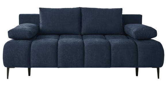 SCHLAFSOFA in Jacquard Dunkelblau  - Schwarz/Dunkelblau, MODERN, Textil/Metall (204/90/95cm) - Hom`in