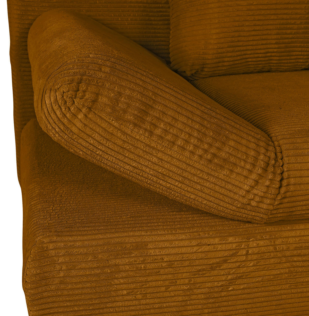 SCHLAFSOFA  mit Rücken echt, Liegefunktion Cord Currygelb  - Currygelb/Naturfarben, KONVENTIONELL, Holz/Textil (200/75/92cm) - home24