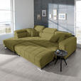 ECKSOFA in Mikrofaser Grün  207/301 cm  - Chromfarben/Grün, Design, Textil/Metall (207/301cm) - Xora