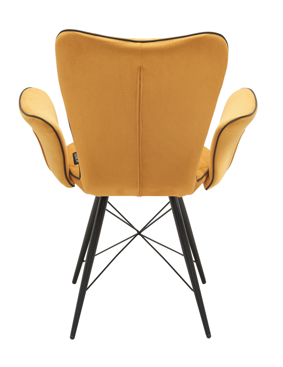 STOLICA S NASLONOM ZA RUKE  žuta, crna  metal, tekstil      - žuta/crna, Design, metal/tekstil (57,5/89,5/61cm) - Hom`in