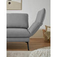 ECKSOFA  in Flachgewebe Hellgrau Armteilverstellung, Relaxfunktion, Drehsitzfunktion  175-224/255-365 cm  - Hellgrau/Schwarz, Design, Textil/Metall (175-224/255-365cm) - Dieter Knoll