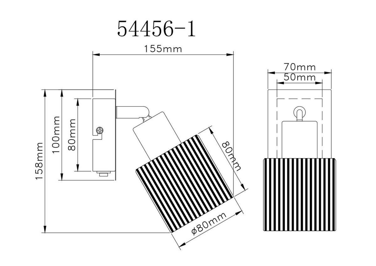STRAHLER 8/18,8 cm   - Schwarzchrom/Weiß, Basics, Glas/Metall (8/18,8cm) - Globo