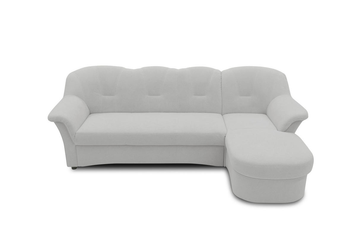 ECKSCHLAFSOFA  FLORES FK Silberfarben Mikrofaser  - Silberfarben/Schwarz, KONVENTIONELL, Kunststoff/Textil (231/142cm) - MID.YOU