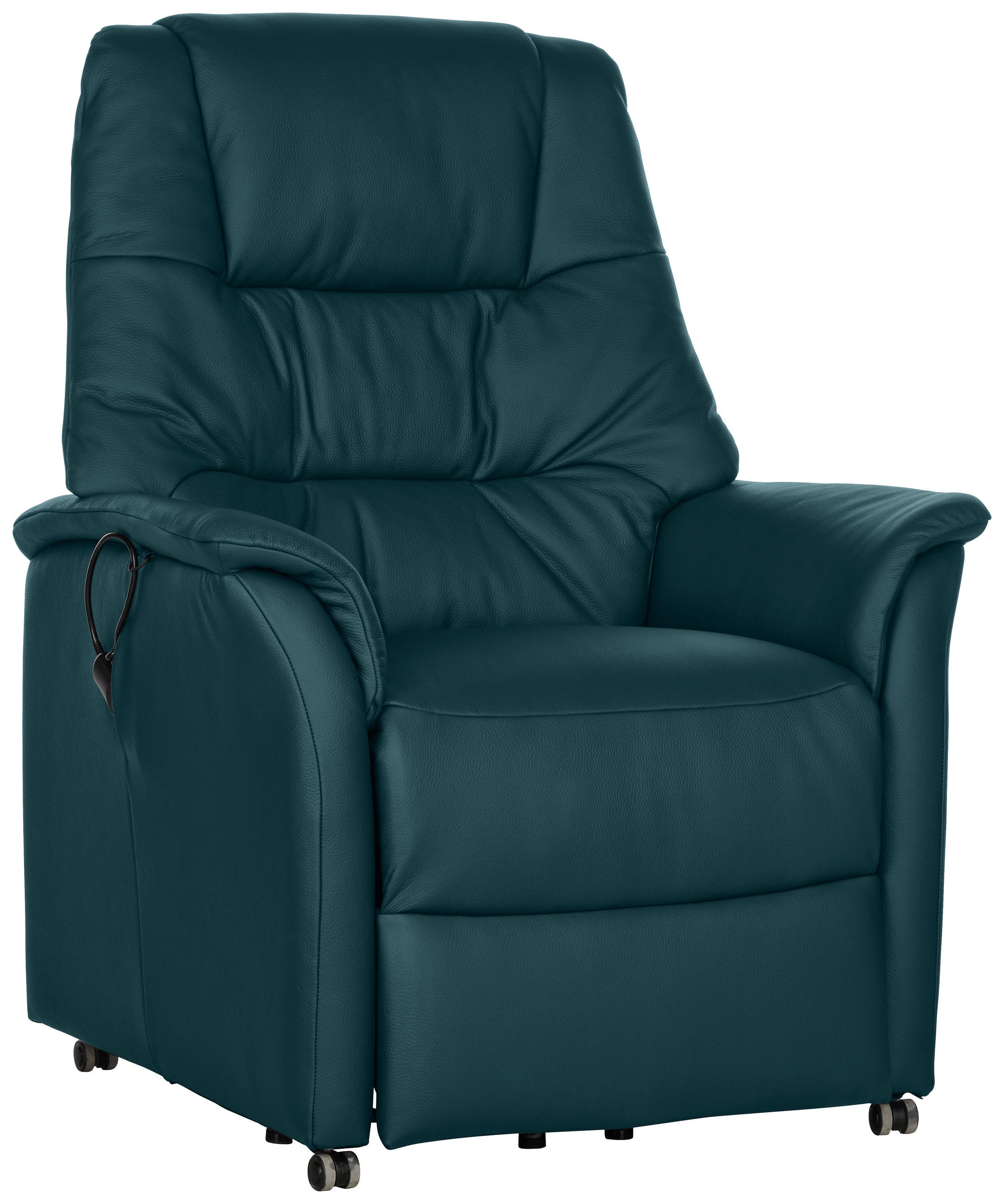 FERNSEHSESSEL  mit Echtleder Blau  - Blau, KONVENTIONELL, Leder (88/114/88cm) - Welnova