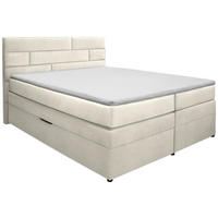 BOXSPRINGBETT 160/200 cm  in Creme  - Wengefarben/Creme, Konventionell, Holz/Textil (160/200cm) - Carryhome