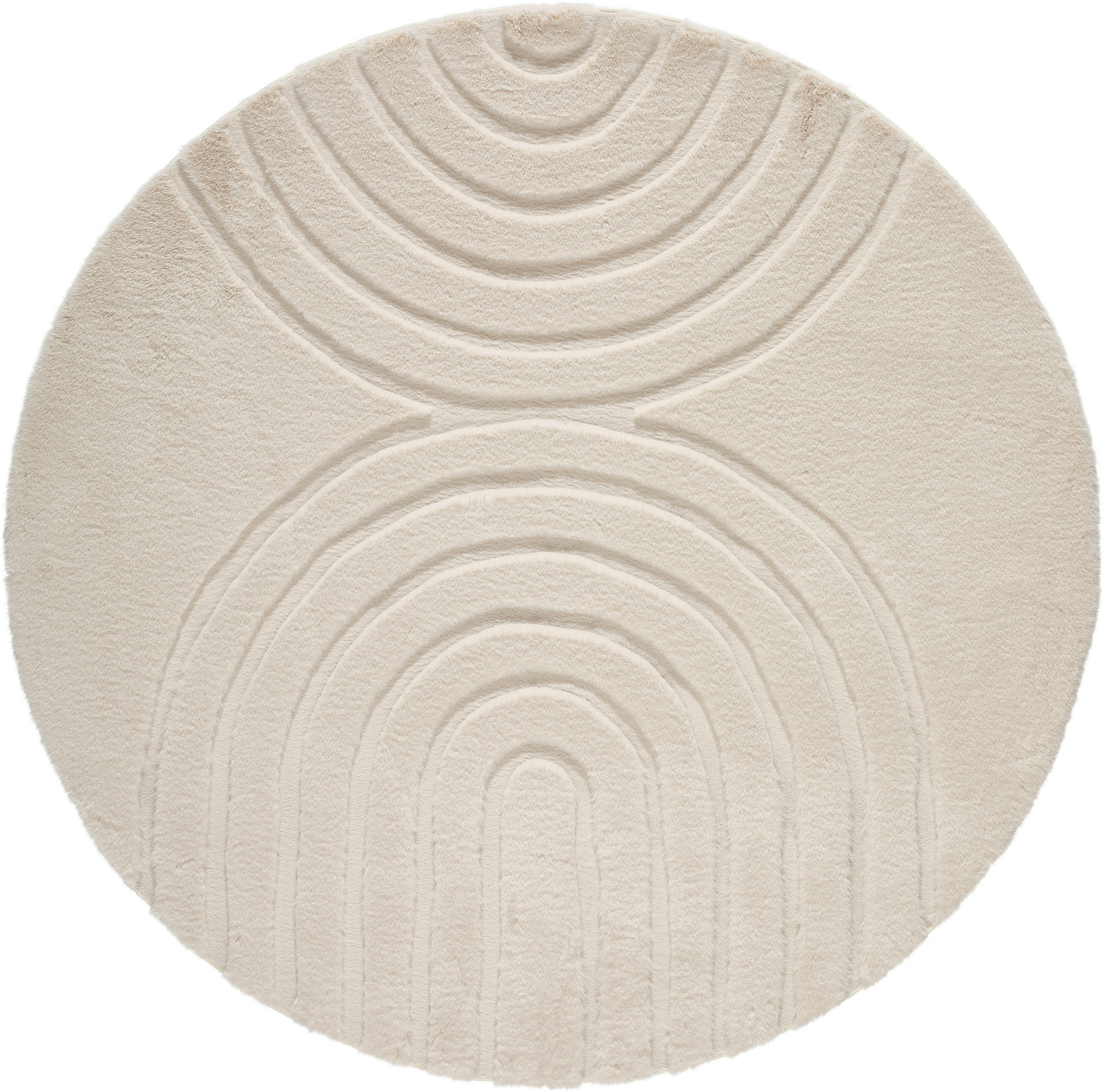 HOCHFLORTEPPICH 160 cm Beige rund  - Beige, Design, Textil (160cm) - Novel