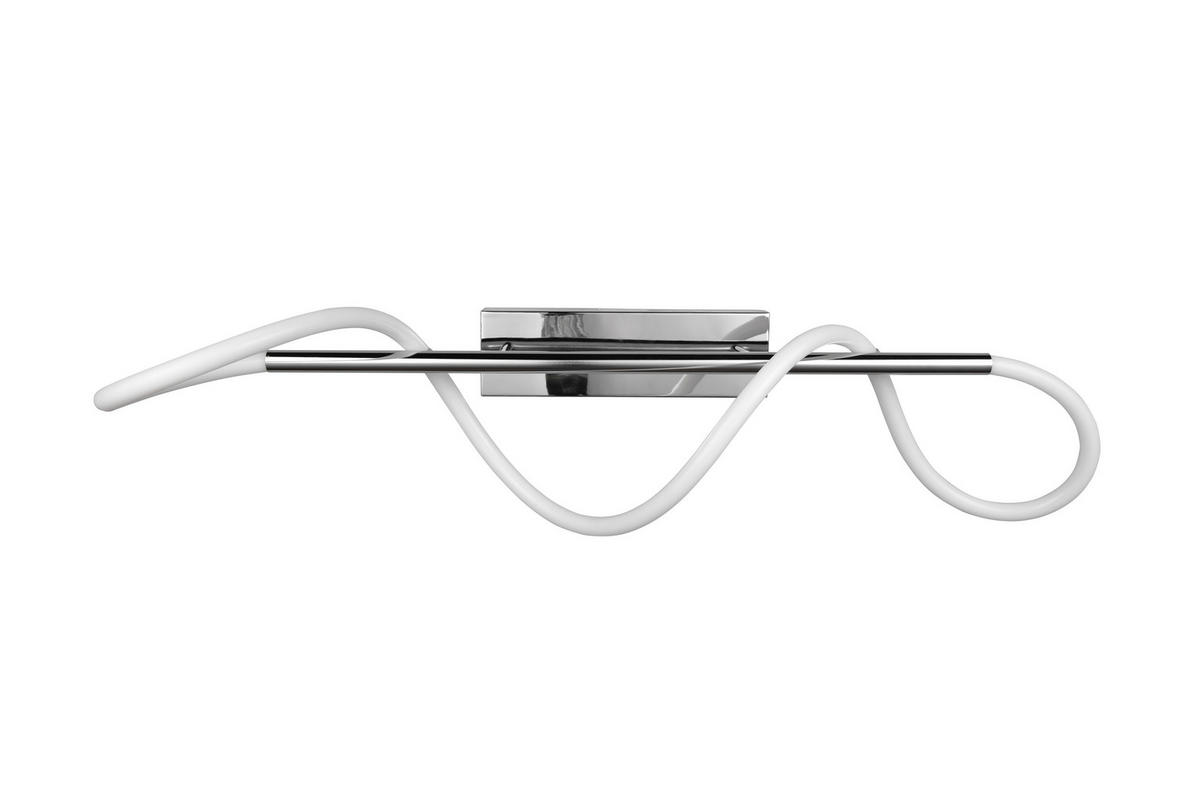 LED MENNYEZETI LÁMPA - krómszínű/fehér, Basics, műanyag/fém (105/30/34cm)