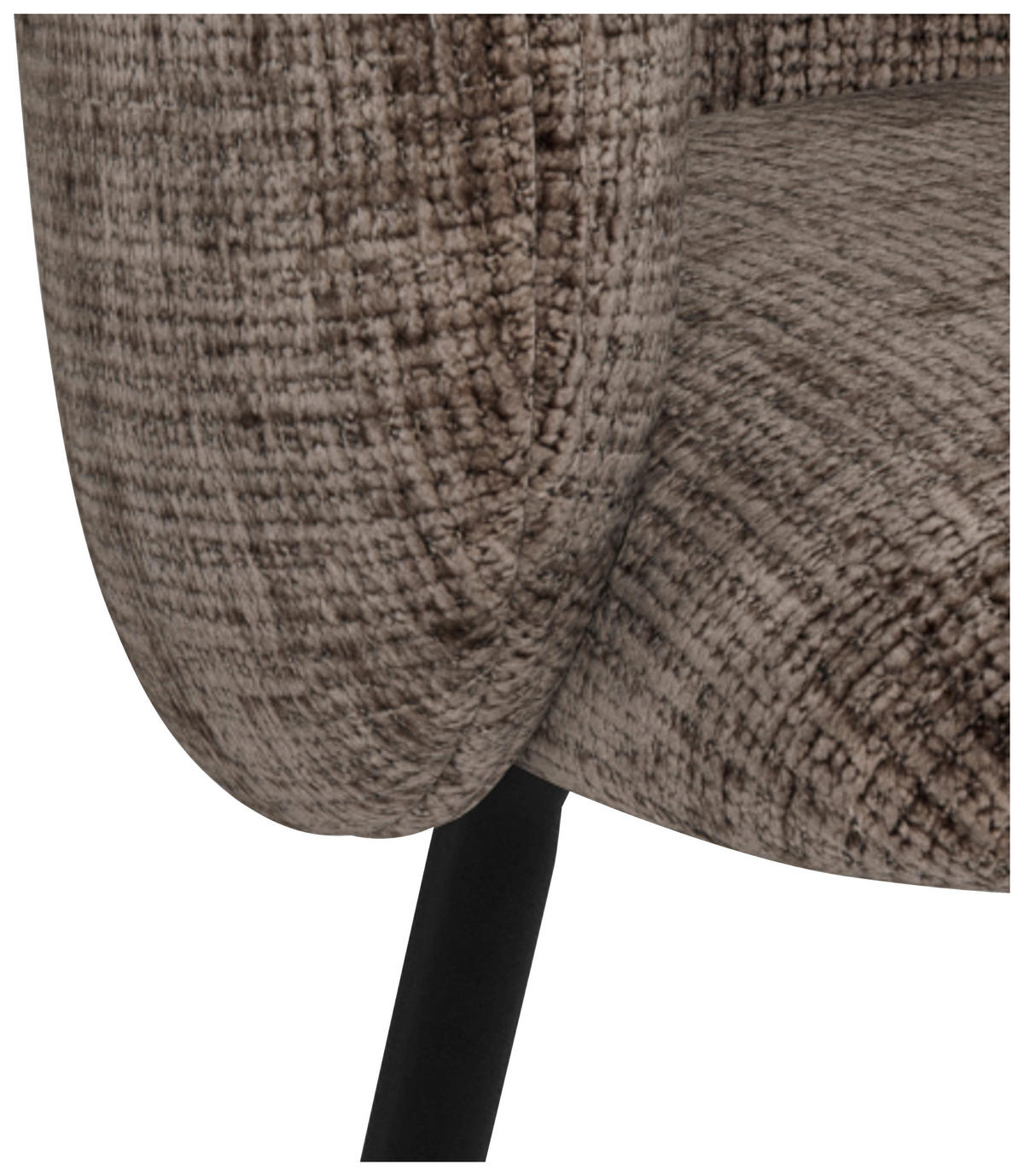ARMLEHNSTUHL  in Stahl Flachgewebe  - Hellbraun/Schwarz, Design, Textil/Metall (55/79/55cm) - MID.YOU