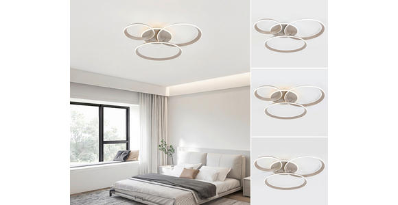 LED-DECKENLEUCHTE Velora 96/84/10 cm   - Sandfarben, Design, Kunststoff/Metall (96/84/10cm) - Dieter Knoll