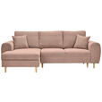 ECKSOFA in Webstoff Altrosa  - Altrosa/Naturfarben, KONVENTIONELL, Holz/Textil (145/250cm) - Carryhome