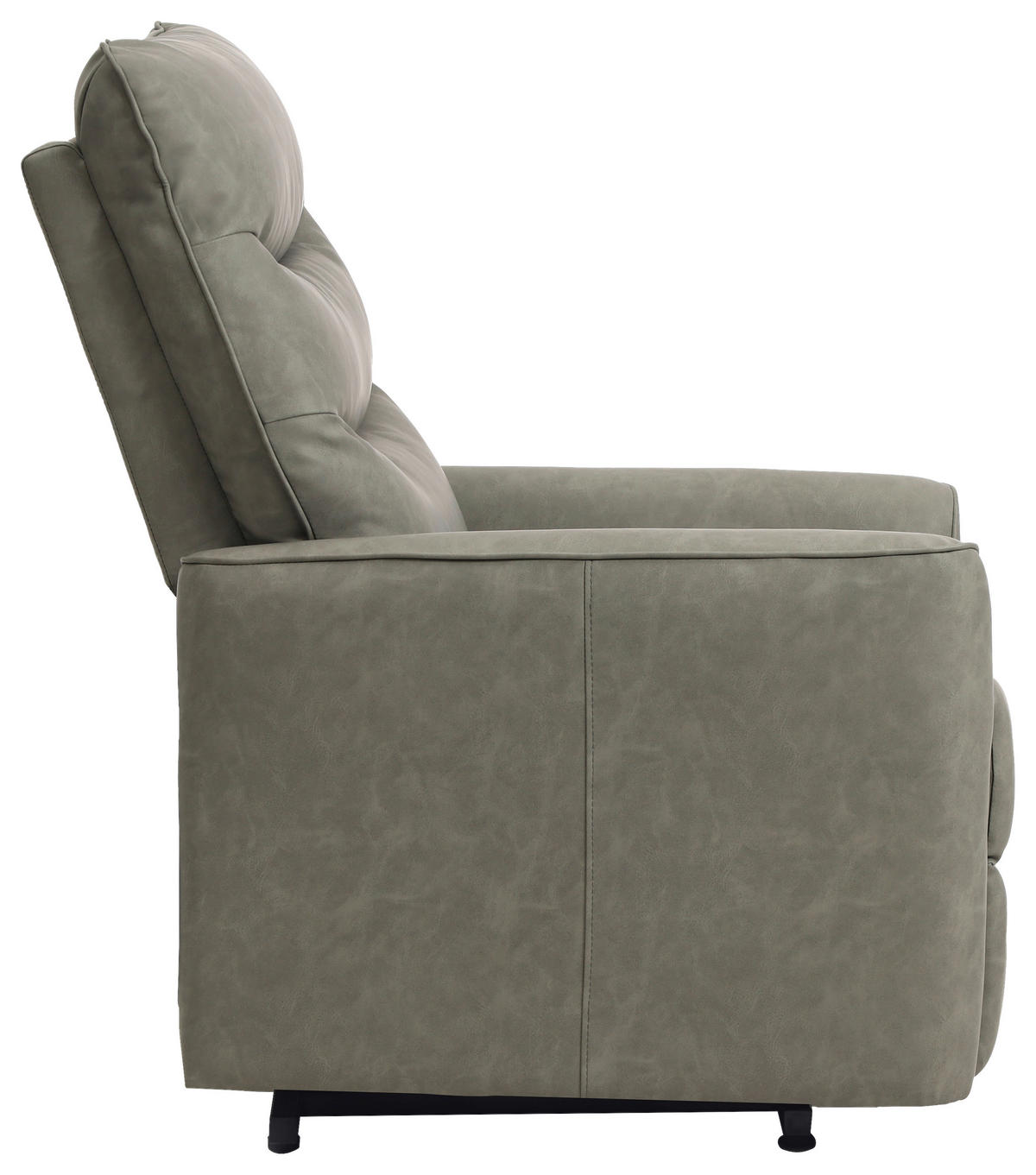 RECLINERFÅTÖLJ i läderimitation grön  - grön/svart, Klassisk, metall/textil (76/105/88cm) - MID.YOU