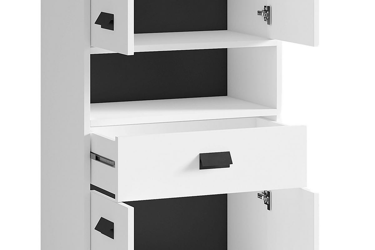 BADEZIMMER 3-teilig  in 114 cm  - Schwarz/Weiß, MODERN, Holzwerkstoff/Kunststoff (114cm) - MID.YOU