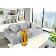 BIGSOFA Flachgewebe Grau  - Schwarz/Grau, KONVENTIONELL, Kunststoff/Textil (276/95/130cm) - Carryhome