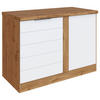 ECKUNTERSCHRANK 120/86/60 cm  in Weiß, Eiche Wotan  - Eiche Wotan/Weiß, Design, Holzwerkstoff/Metall (120/86/60cm) - Held