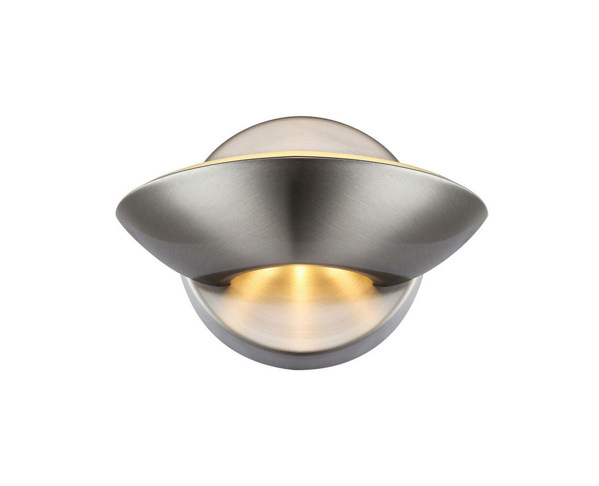 LED VÄGGLAMPA Sammy 16,5/11 cm   - nickelfärgad, Design, metall/glas (16,5/11cm) - Globo