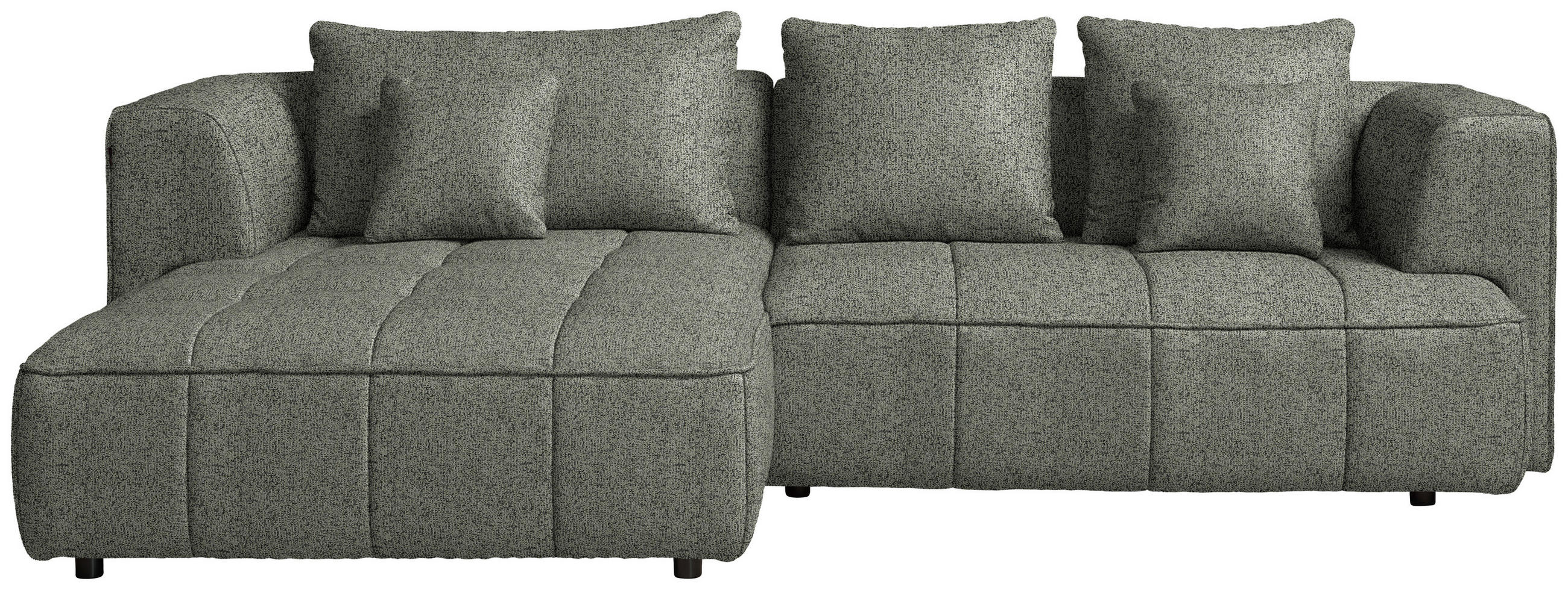 ECKSOFA Webstoff Graubraun  - Graubraun/Schwarz, Design, Kunststoff/Textil (188/288cm) - Welnova