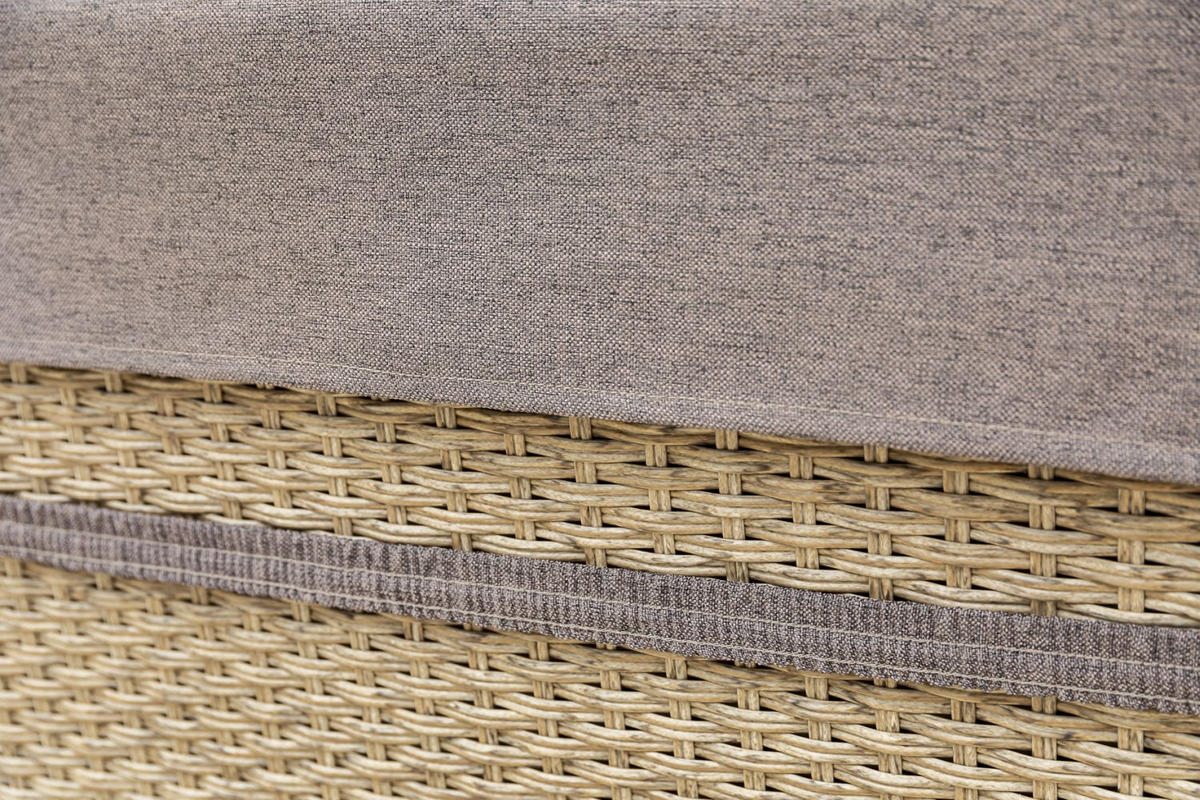 GARTEN-RELAXLIEGE 90/100/208 cm  - Beige/Naturfarben, ROMANTIK / LANDHAUS, Kunststoff/Textil (90/100/208cm) - Gardenson