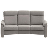 TRAPEZSOFA Flachgewebe Graubraun  - Graubraun/Alufarben, Konventionell, Textil/Metall (218/107/103cm) - Beldomo Comfort