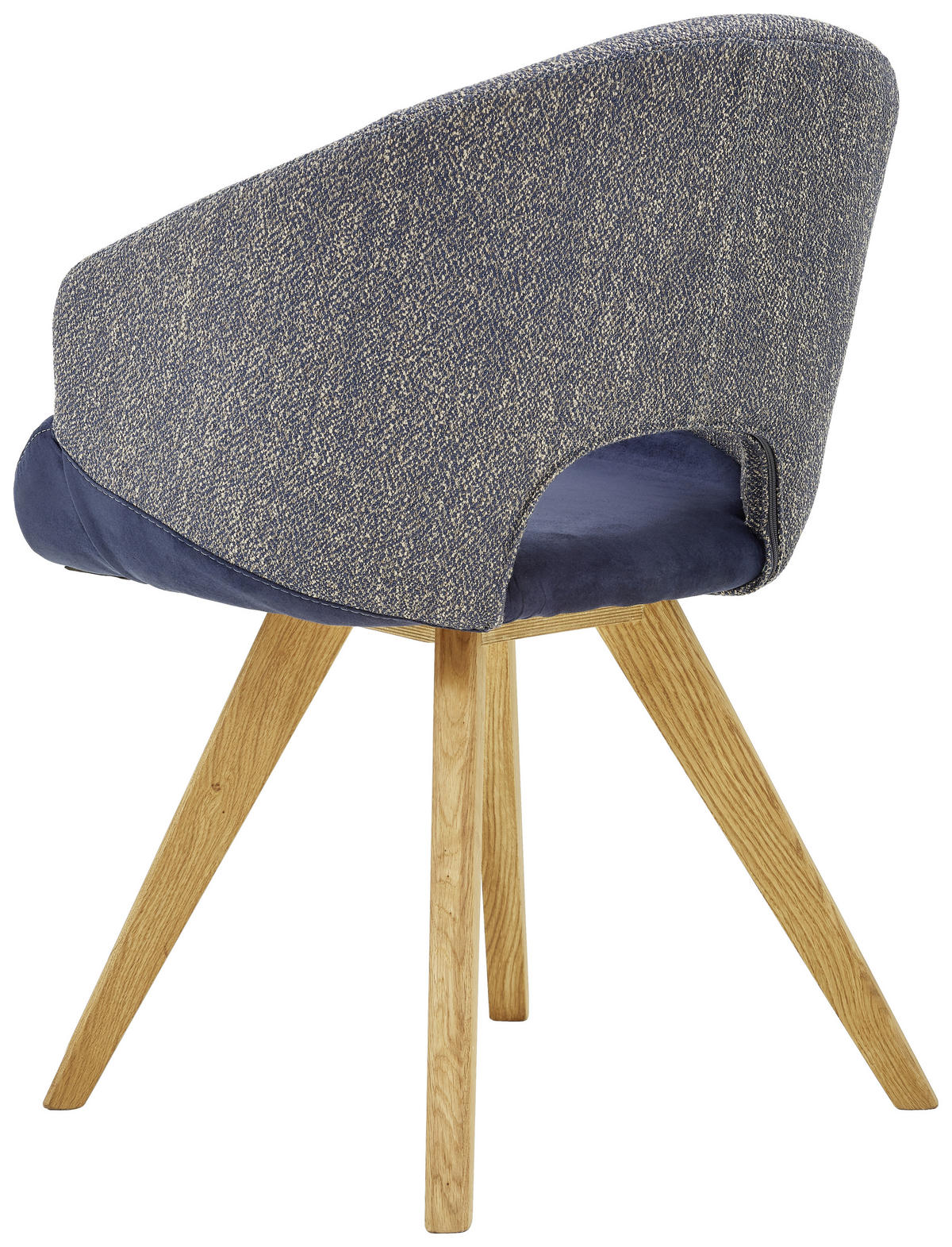 ARMLEHNSTUHL  in Webstoff, Flachgewebe  - Blau/Eichefarben, Design, Holz/Textil (58/83/59cm) - Linea Natura