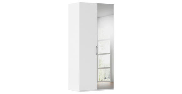 DREHTÜRENSCHRANK 101/235/61 cm,  in Weiß, 2-türig  - Chromfarben/Edelstahlfarben, Basics, Glas/Holzwerkstoff (101/235/61cm) - Novel